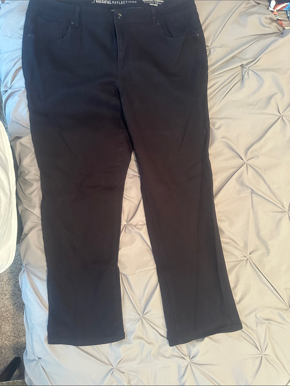 Natural Reflections Women's Black Classic stretch Twill Felt lined Jeana